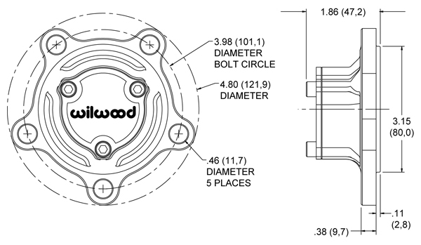 Hub Side-View Drawing