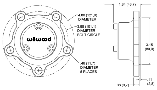 Hub Side-View Drawing