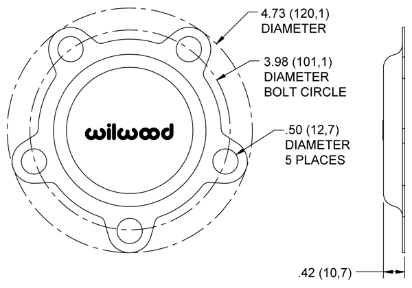 Starlite 55 Front Dust Cap - Bolt-on Drawing