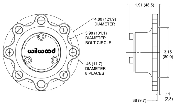 Hub Side-View Drawing