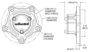 Starlite 55 Drive Flange  Side View Drawing