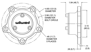 Starlite 55 Drive Flange  Side View Drawing