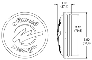 Starlite 55 Front Dust Cap - Press-in  Side View Drawing