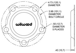 Starlite 55 Front Dust Cap - Bolt-on  Side View Drawing