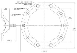 Wide 5 - Wheel Spacer  Side View Drawing