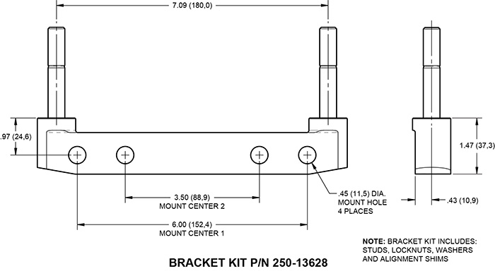 Bracket Kit, Caliper Mounting (Racing) Drawing