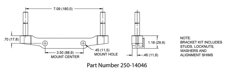 Bracket Kit, Caliper Mounting (Racing) Drawing