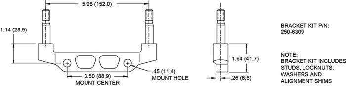 Bracket Kit, Caliper Mounting (Racing) Drawing