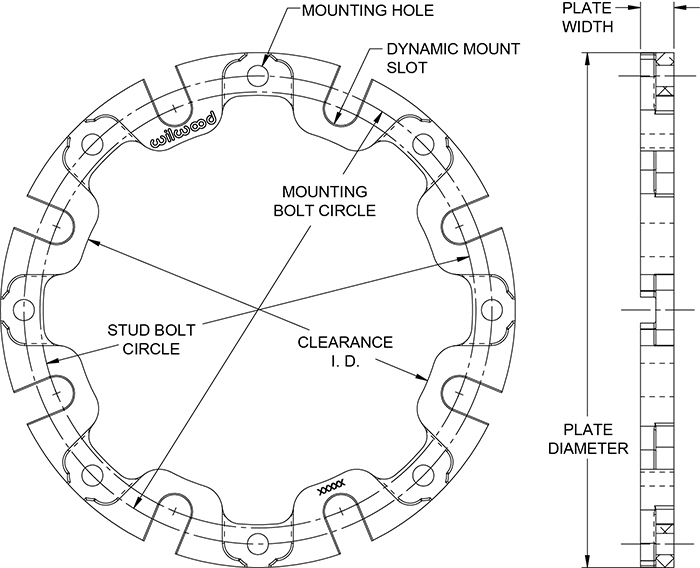 Rotor Adapter-Wide 5 Drawing