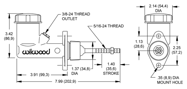 Wilwood Master Cylinder Bore Size Chart