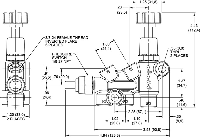 Wilwood Proportioning Valve Drawing