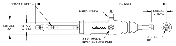 Wilwood Slave Cylinder Drawing