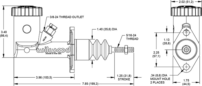 Wilwood Master Cylinder Bore Size Chart