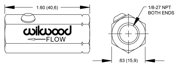 Wilwood Self Bleed Check Valve Drawing