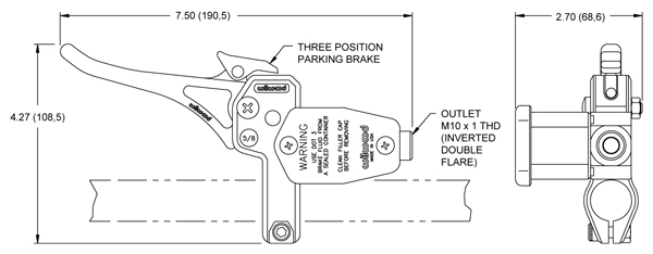 Wilwood Handlebar Master Cylinder Drawing