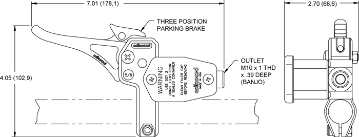 Wilwood Handlebar Master Cylinder Drawing