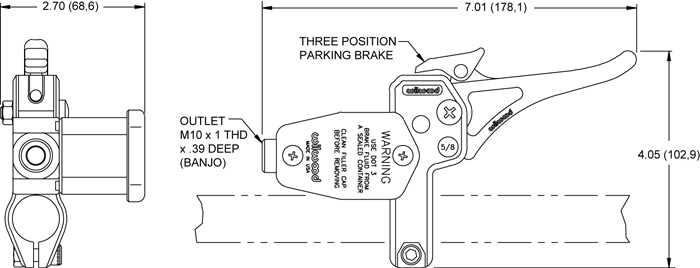 Wilwood Handlebar Master Cylinder Drawing