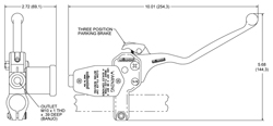 Handlebar Master Cylinder Long Lever Drawing