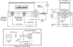 Aluminum Tandem Master for Classic Mustang Drawing