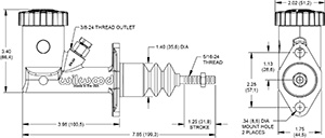 GS Compact Integral Master Cylinder Drawing