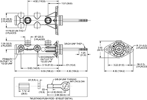 Remote Tandem M/C for Classic Mustang Drawing