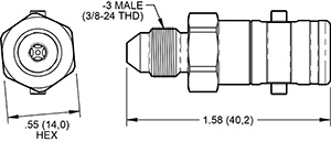 No-Bleed Quick Disconnect Fitting-Male Drawing