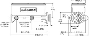 thumbnail image 2 of Wilwood 260-6765 7/8" Master Cylinder - New 2 of 6
