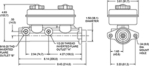 Tandem Master Cylinder Drawing