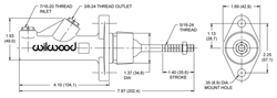 Compact Remote Reservoir Master Cylinder Drawing