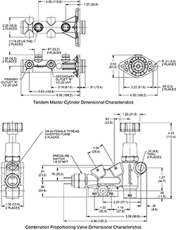 Remote Tandem M/C Kit with Bracket and Valve Drawing