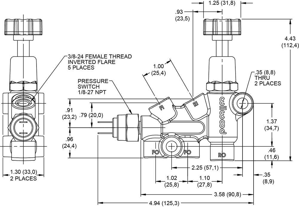 Wilwood Proportioning Valve Drawing