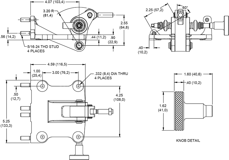 Remote fill master cylinders are required with this unit and are ordered separately by type and bore size. Compact remote flange mount master cylinders are recommended Drawing