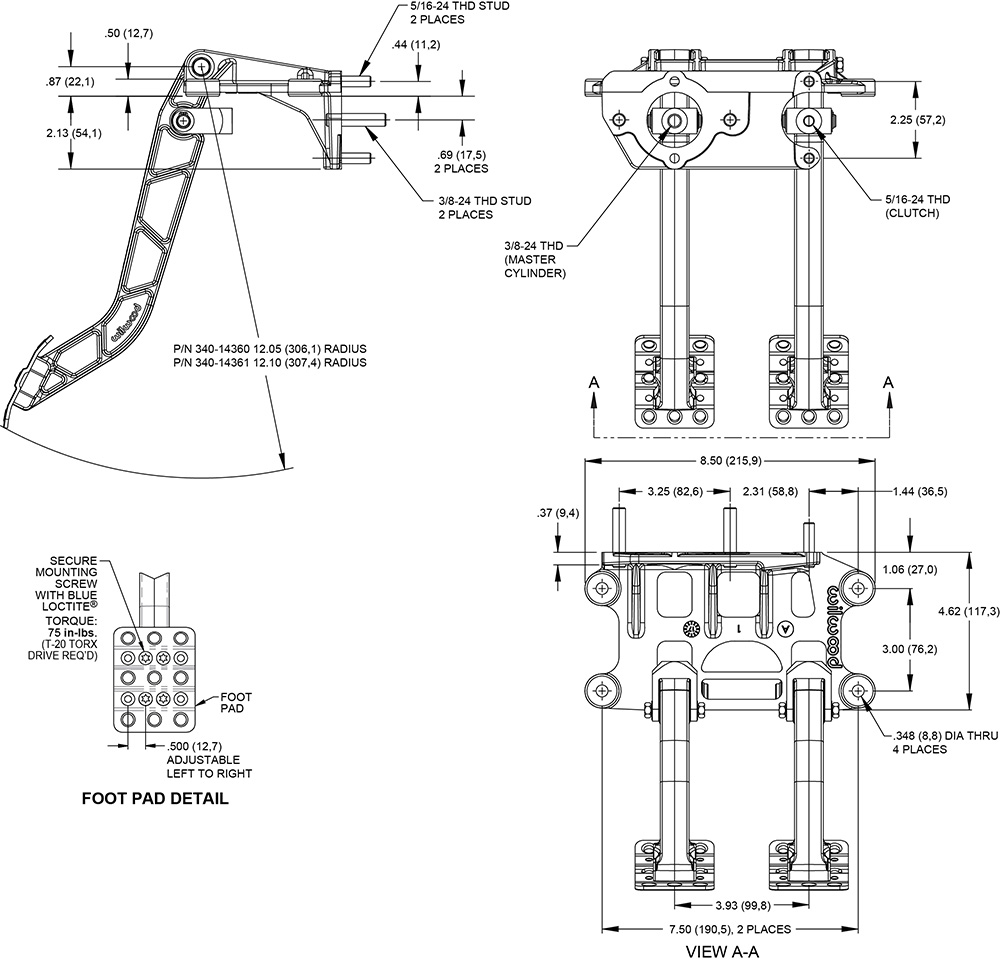 Wilwood Disc Brakes - Pedal No: 340-14360