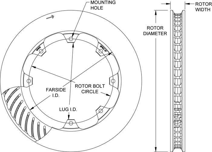 HD 48 Curved Vane Rotor Drawing