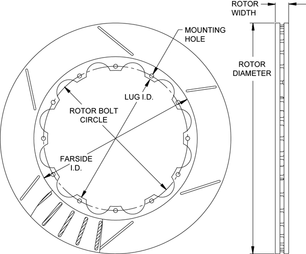 GT 36 Straight Vane Rotor Drawing