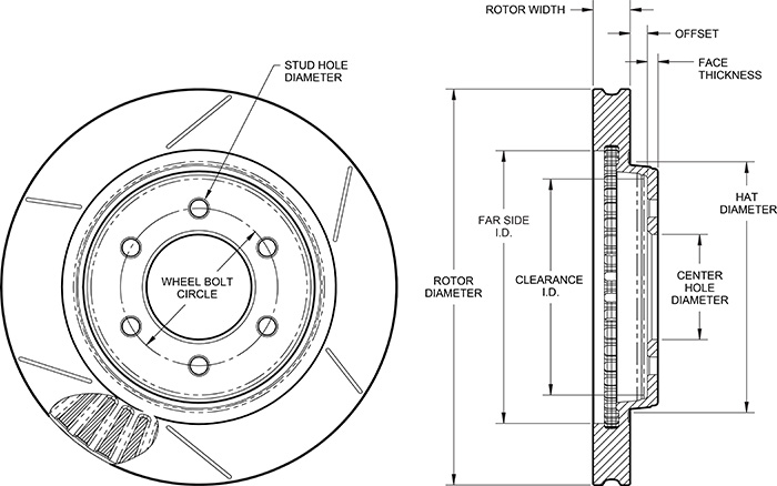 GT Vented Rotor & Hat Drawing