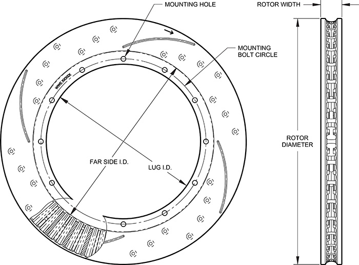 SRP Drilled Performance Rotor Drawing