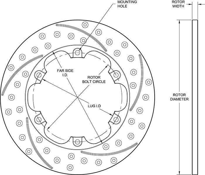 SRP Solid Iron Rotor Drawing