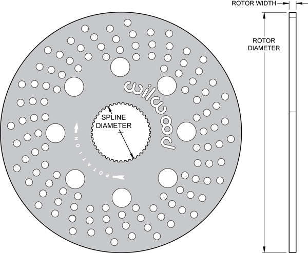 Aluminum Sprint / Midget Rotor-42T Dimension Diagram