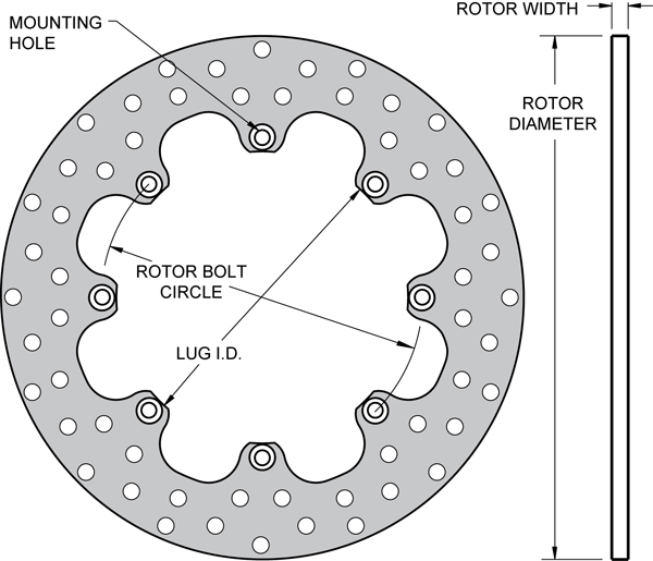 Drilled Steel Rotor Drawing