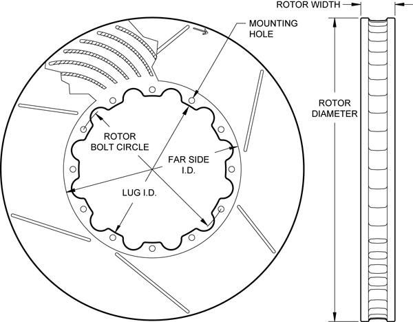 GT 48 Curved Vane Rotor Drawing