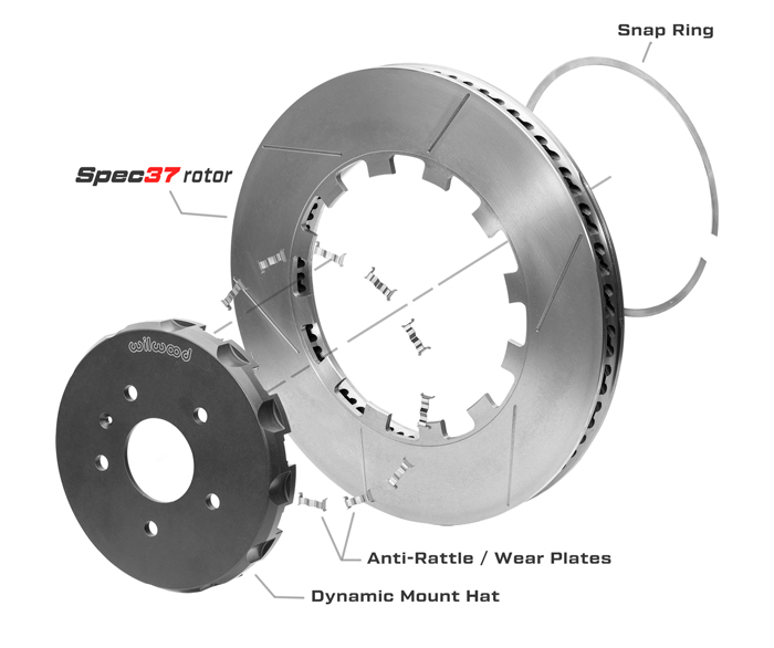 GT Rotor & Lug Drive Hat Assembly Dimension Diagram