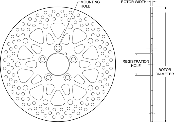 Motorcycle Rotor Dimension Diagram