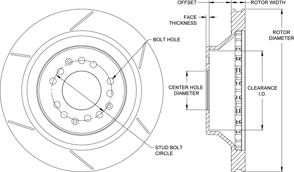 Ultralite HPS 32 Vane Rotor & Hat Drawing