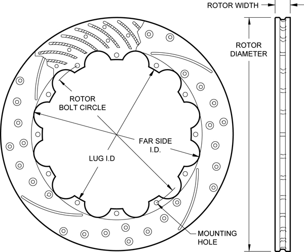 SRP Drilled Performance Rotor Drawing