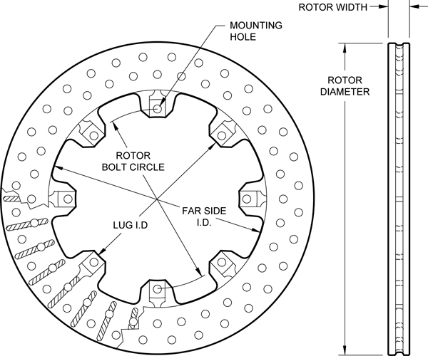 Ulltralite 32 Vane Rotor Drilled Drawing