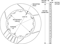 GT 36 Straight Vane Rotor Dimension Diagram