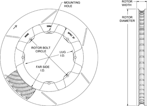 GT 48 Curved Vane Rotor Dimension Diagram