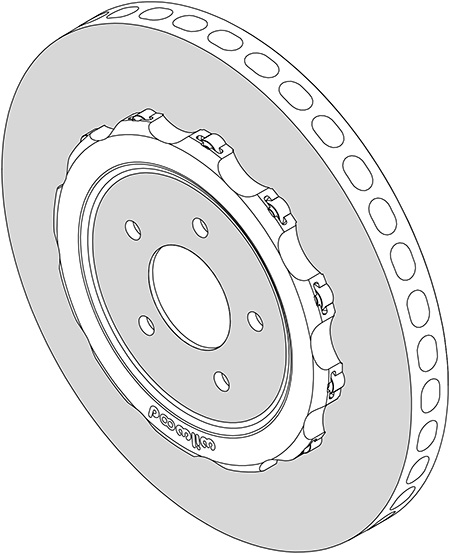 C/SiC Rotor & Bobbin Mount Hat Assembly Dimension Diagram