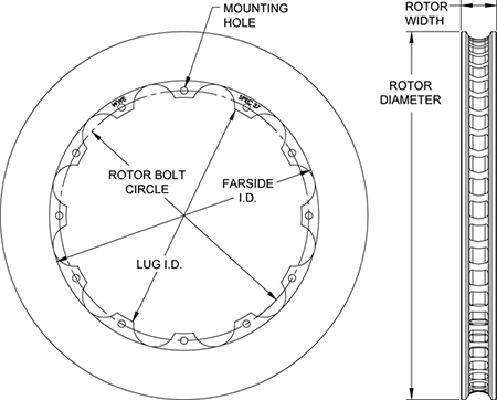 HD 48 Curved Vane Rotor Dimension Diagram